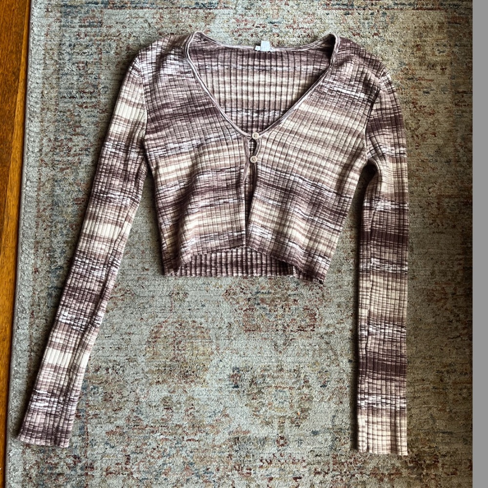 Garage long sleeve cardigan open-front top